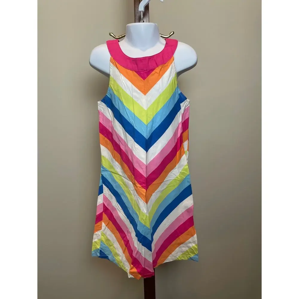 Gymboree Girls 7 Rainbow Shift Dress 100% Cotton Lightweight